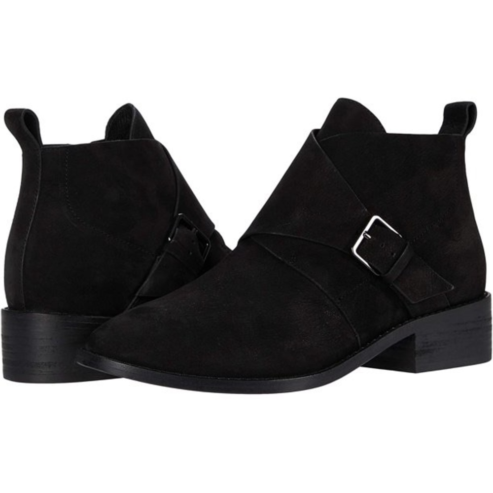 Eileen Fisher Savory buckle bootie Nubuck suede black NEW